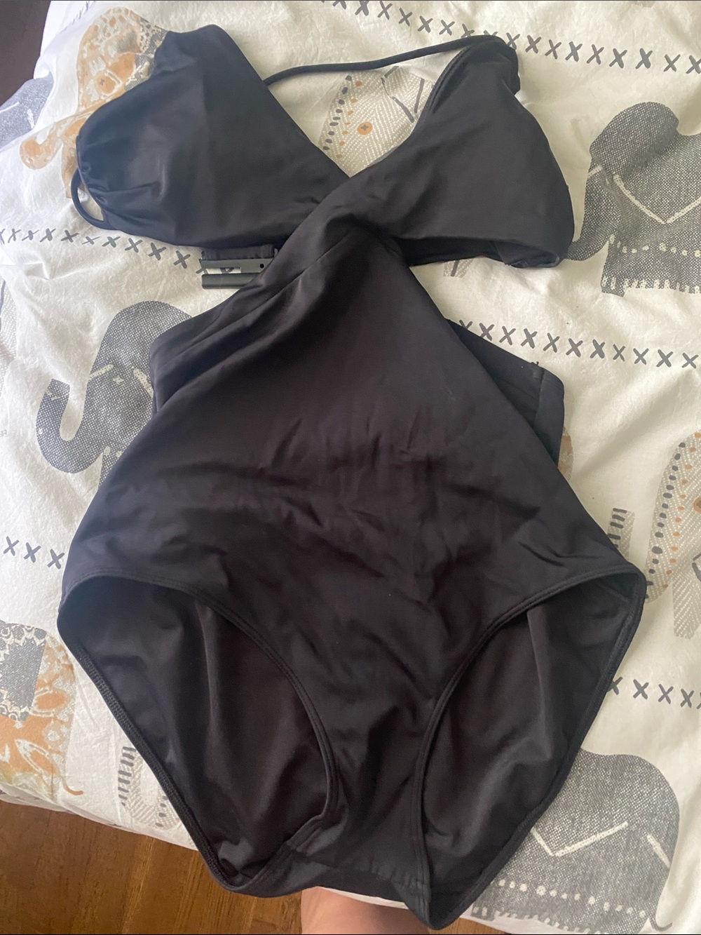 Lands' End Black One-Piece Swimsuit